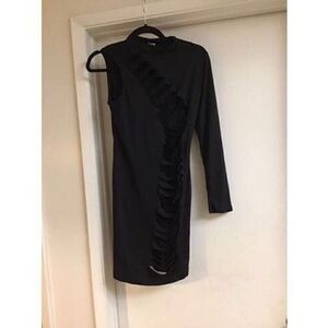 NWOT~Dolls Kill Black Front Cut Out One Sleeve Mini Dress Sz Large